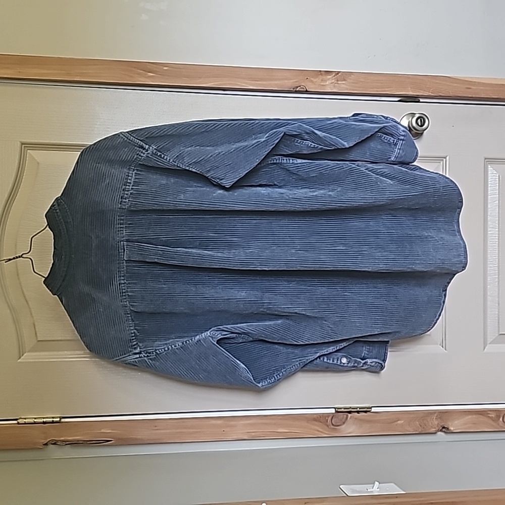 Men's J Crew distressed and worn in long sleeve corduroy shirt size large tall - Picture 6 of 8